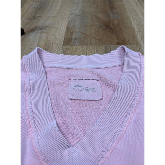 Aerie Pink V Neck Oversized Pullover Sweatshirt Large - Picture 5 of 5